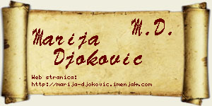 Marija Đoković vizit kartica
